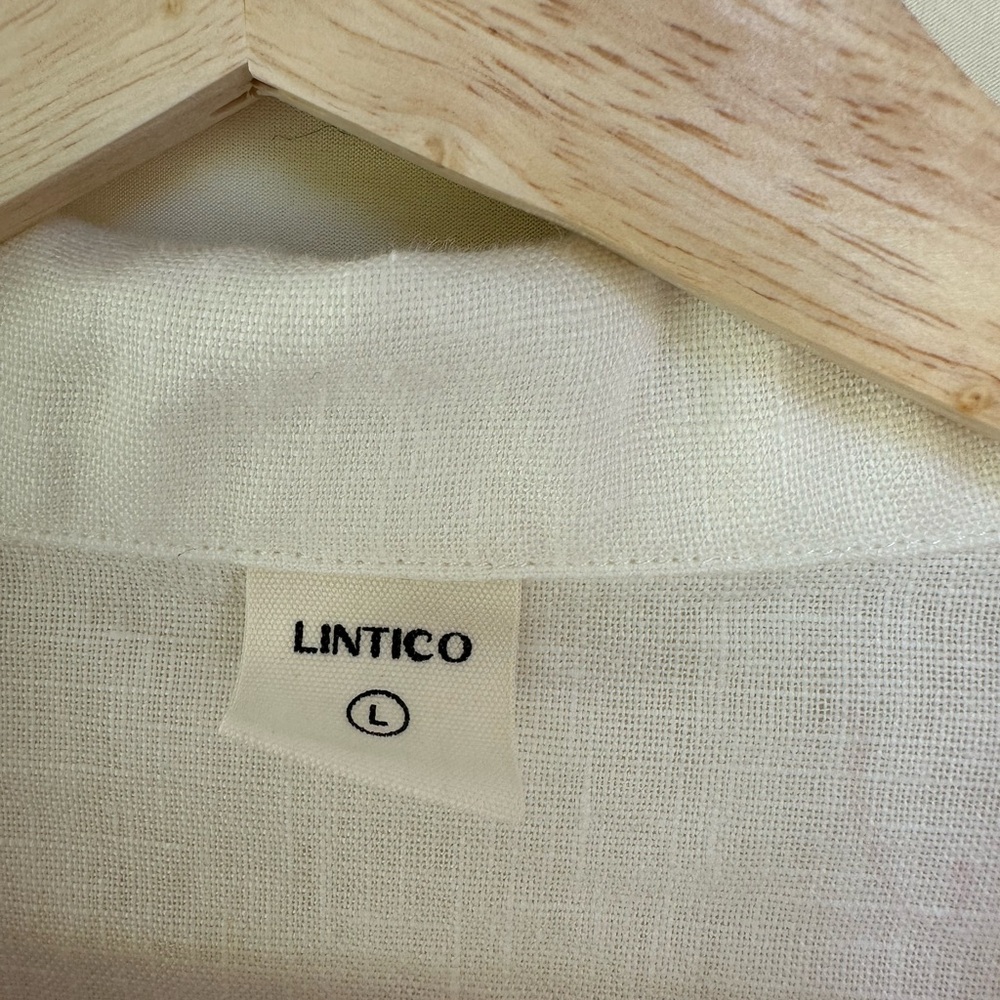 Lintico 100% Linen Peter Pan Collar 3/4 Sleeve Shirt ASTRID - Picture 6 of 6